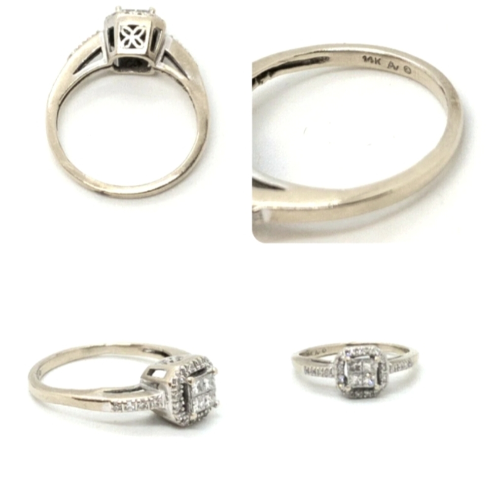 14k white gold diamond ring